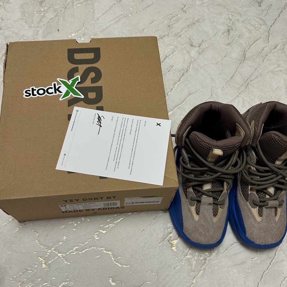 Adidas Yeezy Desert Boot Taupe and Blue